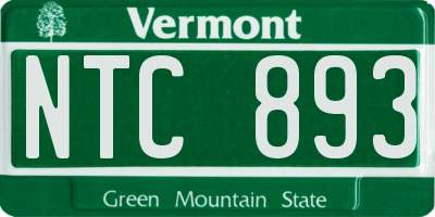 VT license plate NTC893