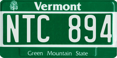 VT license plate NTC894