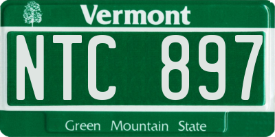 VT license plate NTC897