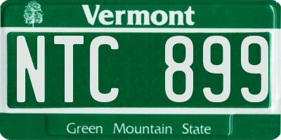 VT license plate NTC899