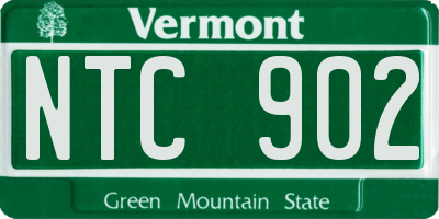 VT license plate NTC902