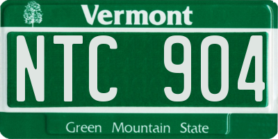 VT license plate NTC904