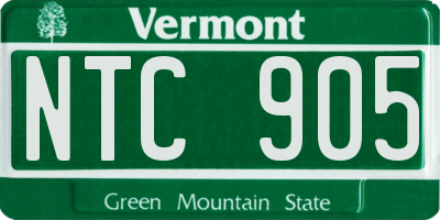 VT license plate NTC905