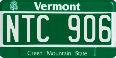 VT license plate NTC906