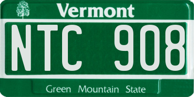 VT license plate NTC908