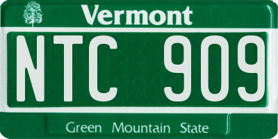 VT license plate NTC909