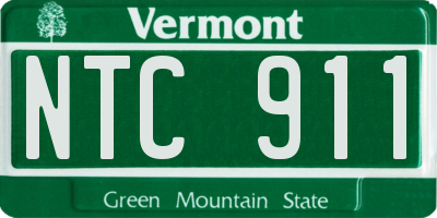 VT license plate NTC911
