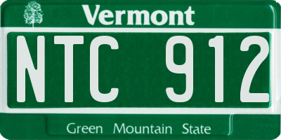 VT license plate NTC912