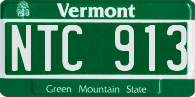 VT license plate NTC913