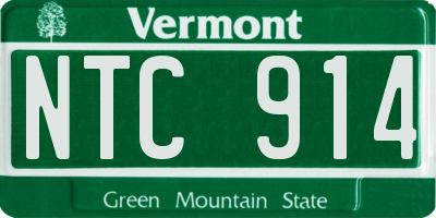 VT license plate NTC914