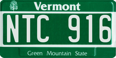 VT license plate NTC916