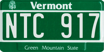 VT license plate NTC917