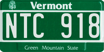 VT license plate NTC918