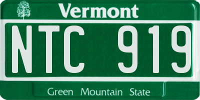 VT license plate NTC919