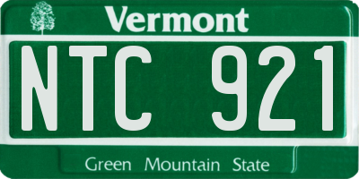 VT license plate NTC921