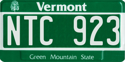 VT license plate NTC923