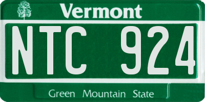 VT license plate NTC924
