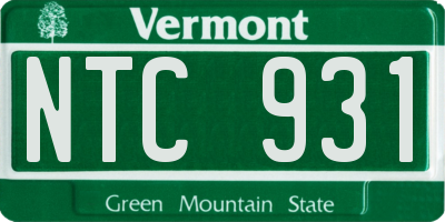 VT license plate NTC931
