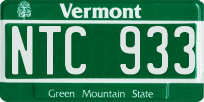 VT license plate NTC933