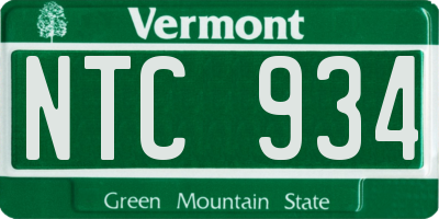 VT license plate NTC934