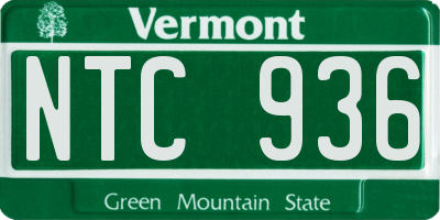 VT license plate NTC936