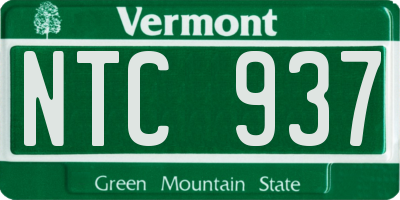 VT license plate NTC937