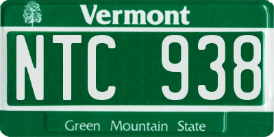 VT license plate NTC938