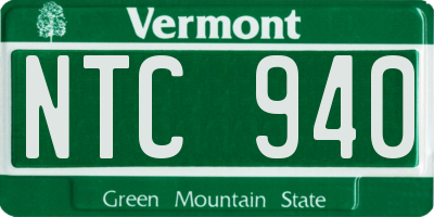 VT license plate NTC940