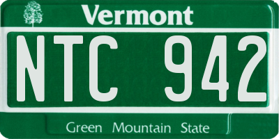VT license plate NTC942