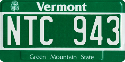 VT license plate NTC943