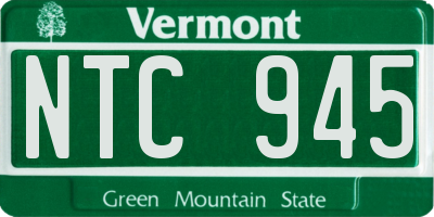 VT license plate NTC945