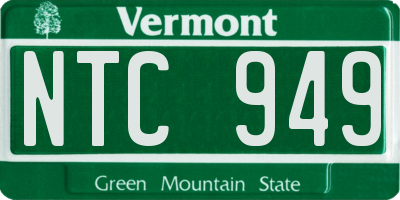 VT license plate NTC949