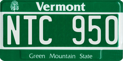 VT license plate NTC950
