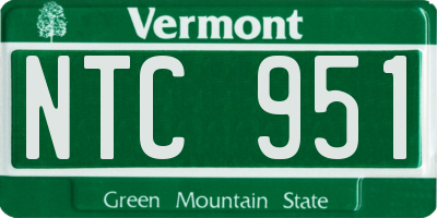 VT license plate NTC951
