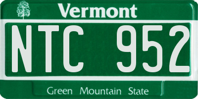 VT license plate NTC952