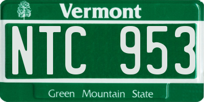 VT license plate NTC953