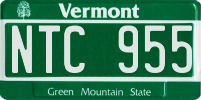 VT license plate NTC955