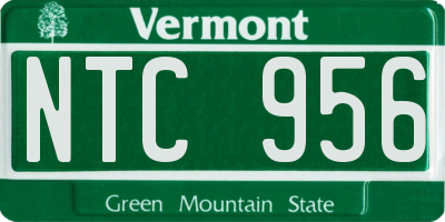 VT license plate NTC956