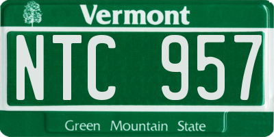 VT license plate NTC957