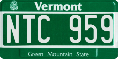 VT license plate NTC959