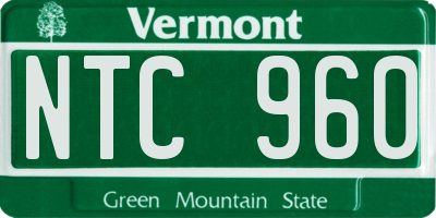 VT license plate NTC960