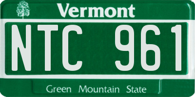 VT license plate NTC961