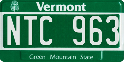 VT license plate NTC963