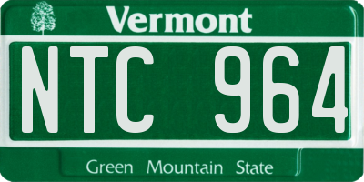 VT license plate NTC964