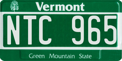 VT license plate NTC965