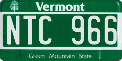 VT license plate NTC966
