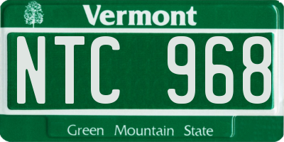 VT license plate NTC968