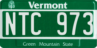 VT license plate NTC973