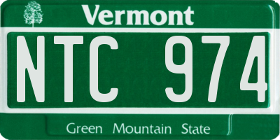 VT license plate NTC974