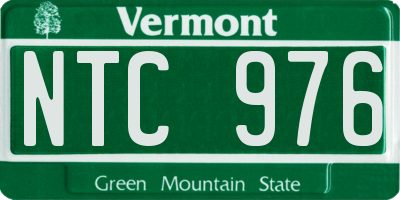 VT license plate NTC976